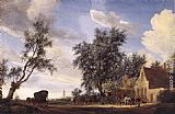Salomon van Ruysdael Halt at an Inn painting